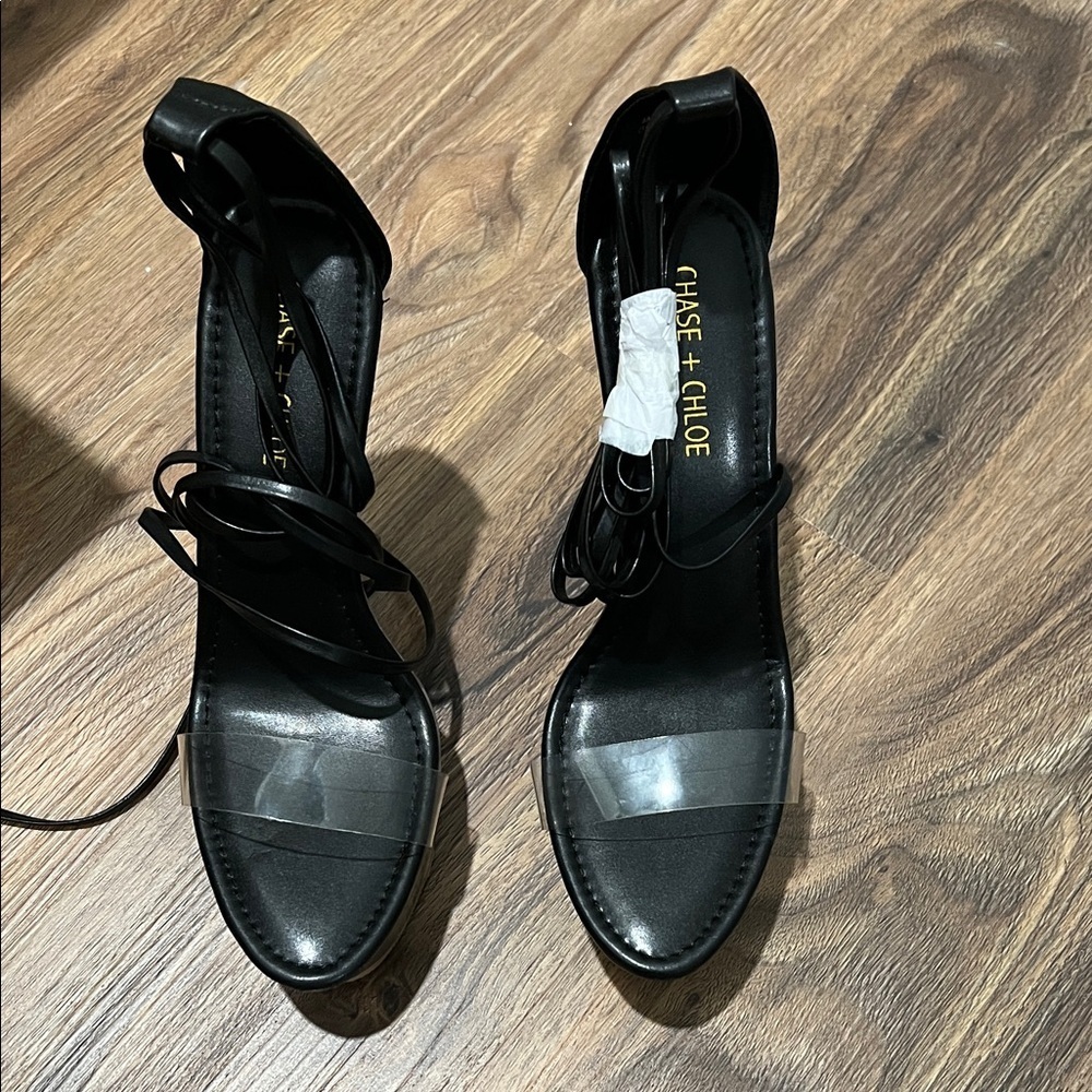 Chase + Chloe Black Strappy Heels NWOT